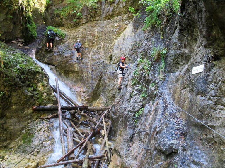 Hiking in Slovak Paradise national park - Via Ferrata Kyseľ - bonus part Karolínyho waterfall