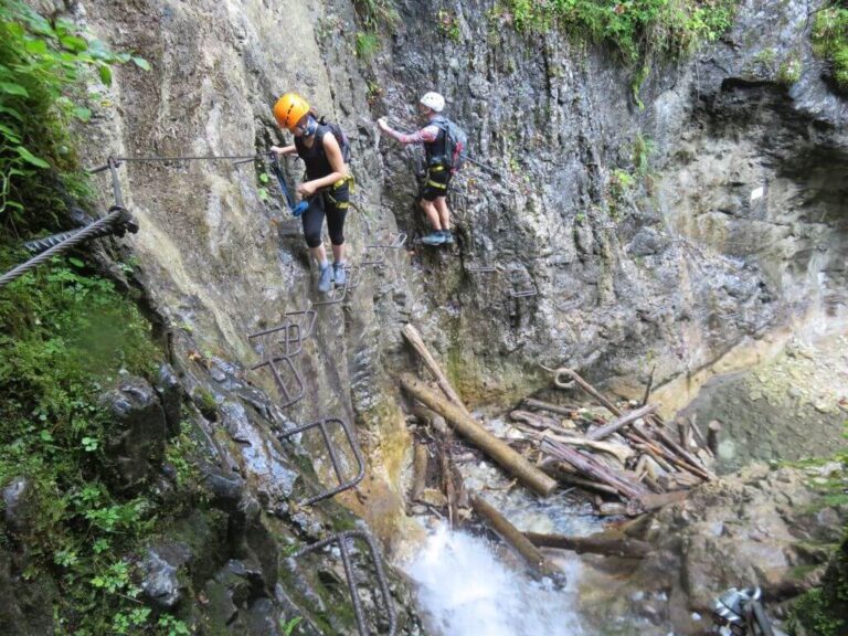 Hiking in Slovak Paradise national park - Via Ferrata Kyseľ - bonus part Karolínyho waterfall